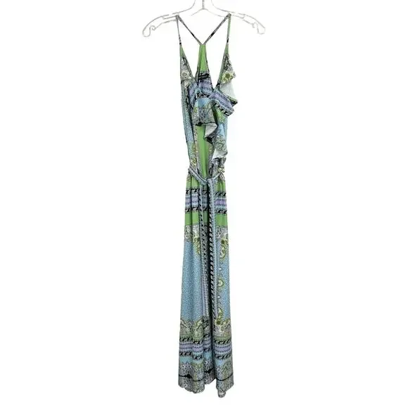 Julian Chang | Dresses | Julian Chang Multicolor Paisley Mixed Print Belted  Sleeveless Maxi Dress Xs | Poshmark